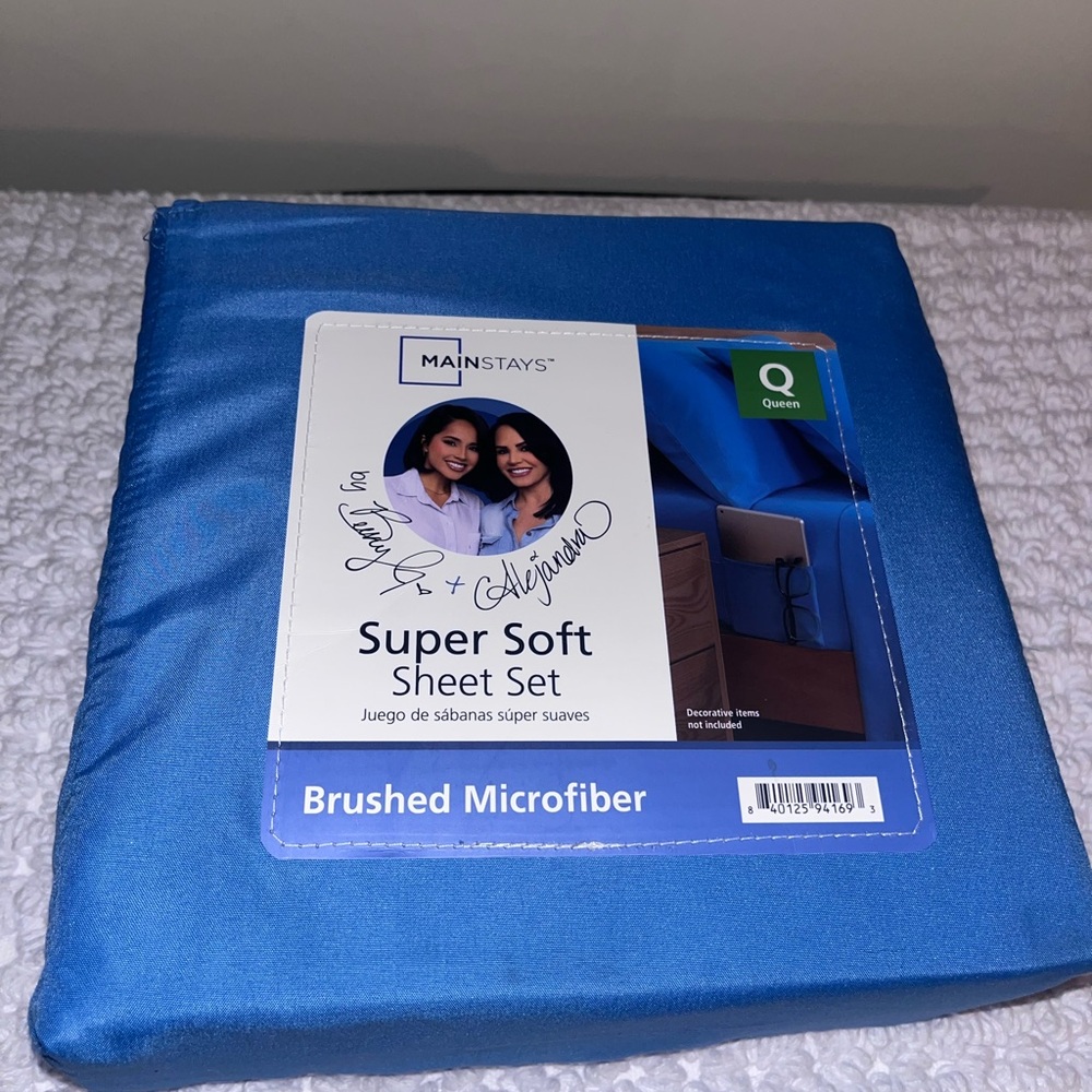 Mainstays Brushed Microfiber Sheet Set - Vibrant Blue